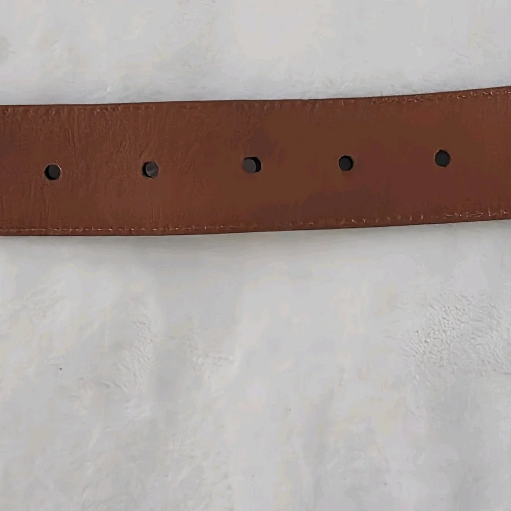 Nordstrom Men's Brown Sepia Genuine Leather Dress Belt Made in Italy Size 46 1.5